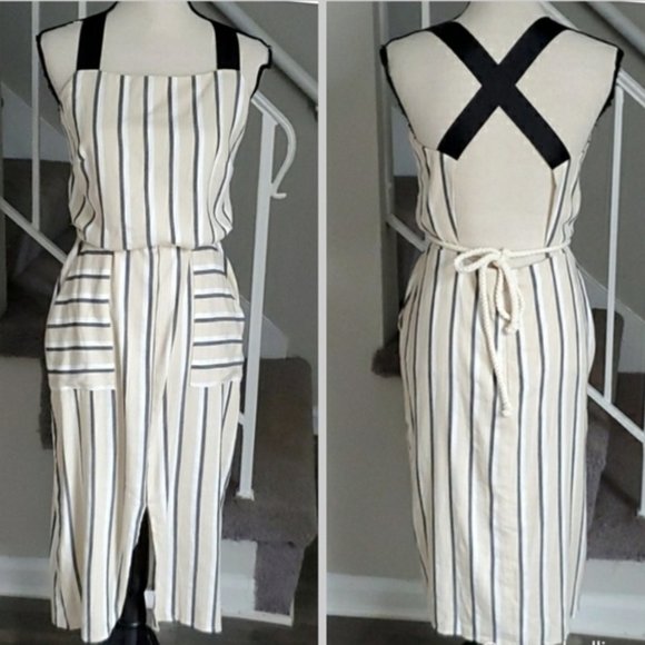 ASOS Neutrals Striped Dress w/ pockets - Picture 4 of 7